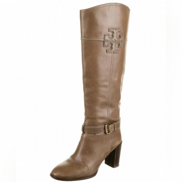 Tory Burch Shoes - 💫 Tory Burch: Musk Blair Logo Mid Heel Tall Leather Boots
